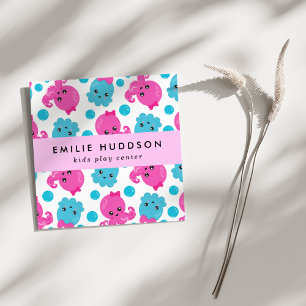 Carte De Visite Carré Motif Octopus, Centre de jeux pour enfants, Centre