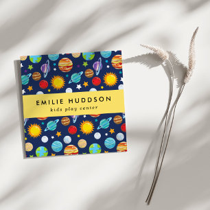 Carte De Visite Carré Motif spatial, Centre de jeux pour enfants, Centre