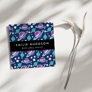 Carte De Visite Carré Motif spatial, Centre de jeux pour enfants, Centre