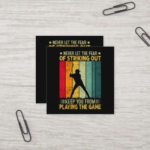 Carte De Visite Carré Motivation de joueur de baseball