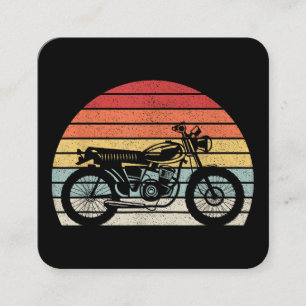 Carte De Visite Carré Motocyclette Rétro Vintage