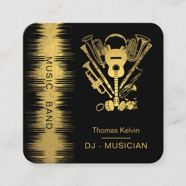 Carte De Visite Carré Music Instruments Event Organizer DJs Player (Devant)
