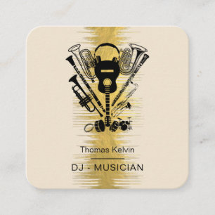 Carte De Visite Carré Music Instruments Event Organizer DJs Player