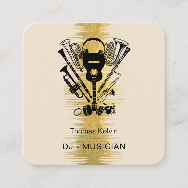 Carte De Visite Carré Music Instruments Event Organizer DJs Player (Devant)