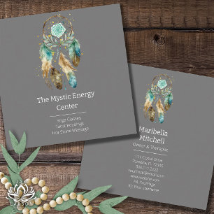 Carte De Visite Carré Mystic Dreamcatcher Spirituel Métaphysique Yoga