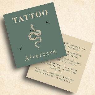 Carte De Visite Carré Mystic Snake Tattoo Instructions de post-soins ten