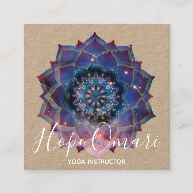 Carte De Visite Carré Nebula Bloom | Mandala (Devant)