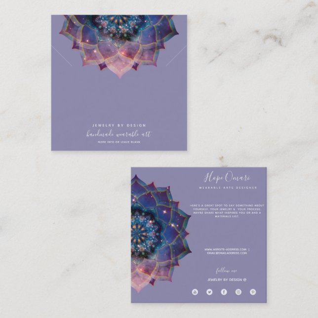 Carte De Visite Carré Nebula Bloom | Mandala (Devant / Derrière)