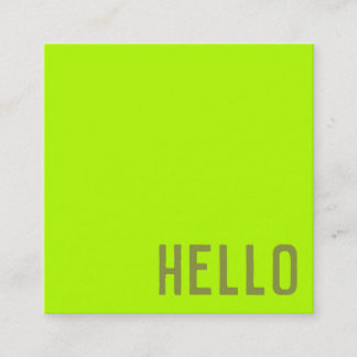 Carte De Visite Carré Neim Lime - BONJOUR