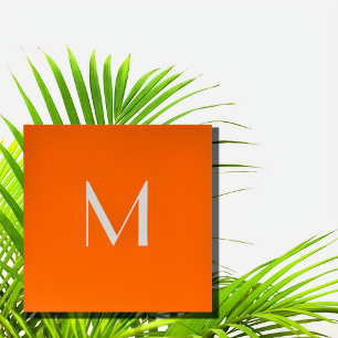 Carte De Visite Carré néon orange - ajouter monogramme