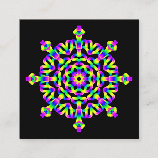 Carte De Visite Carré *~* Neon Puissant Mandala Healing Arts (Devant)