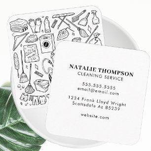 Carte De Visite Carré Nettoyage ménager mignon ménage ménage ménage
