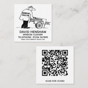 Carte De Visite Carré Nettoyeur de fenêtres ou nettoyage de fenêtres
