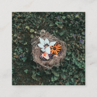 Carte De Visite Carré Nid floral