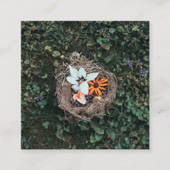 Carte De Visite Carré Nid floral (Devant)
