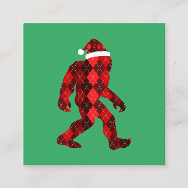 Carte De Visite Carré Noël de Bigfoot - Noël drôle (Devant)