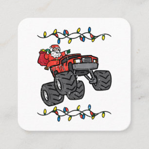 Carte De Visite Carré Noël Père Noël Monster Camion Garçons Enfants Enfa
