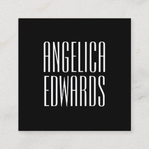 Carte De Visite Carré Noir audacieux à la mode simple moderne