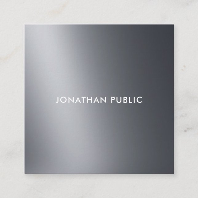 Carte De Visite Carré Noir blanc moderne Cool moderne tendance (Devant)