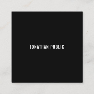 Carte De Visite Carré Noir&Blanc Moderne Élégant Simple Modèle tendance