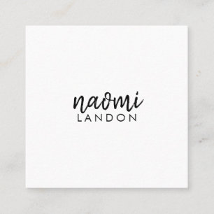 Carte De Visite Carré Noir clair carré moderne minimaliste simple