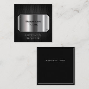 Carte De Visite Carré Noir Et Acier
