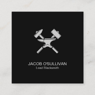 Carte De Visite Carré Noir Fer Travaux Métal