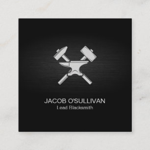 Carte De Visite Carré Noir Fer Travaux Métal
