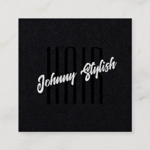 Carte De Visite Carré Noir minimaliste foncé