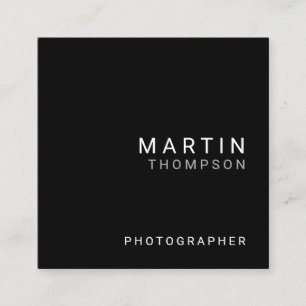 Carte De Visite Carré Noir minimaliste professionnel