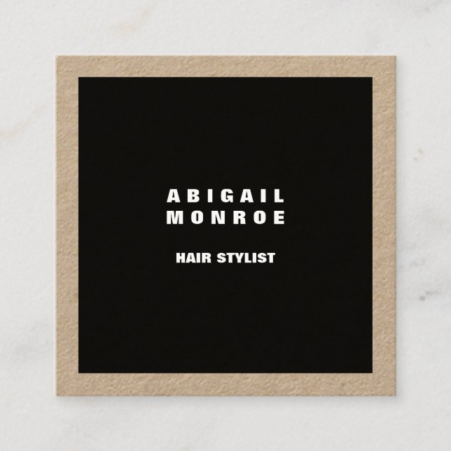 Carte De Visite Carré Noir professionnel minimaliste moderne (Devant)