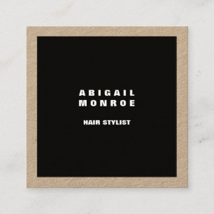 Carte De Visite Carré Noir professionnel minimaliste simple moderne