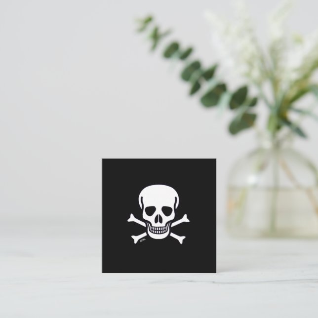 Carte de visite carré noir Skull n Bones (Debout devant)