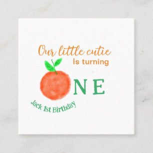 Carte De Visite Carré Notre petite cuite orange un agrumes d'anniversair