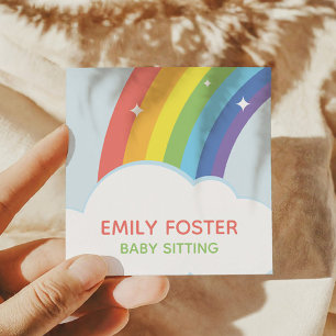 Carte De Visite Carré Nuages Arc-en-ciel colorés Personnalisés