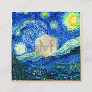 Carte De Visite Carré Nuit étoilée de Van Gogh