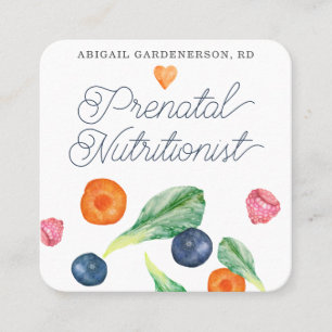 Carte De Visite Carré Nutritionniste prénatal Légume Fruit Carré Busine