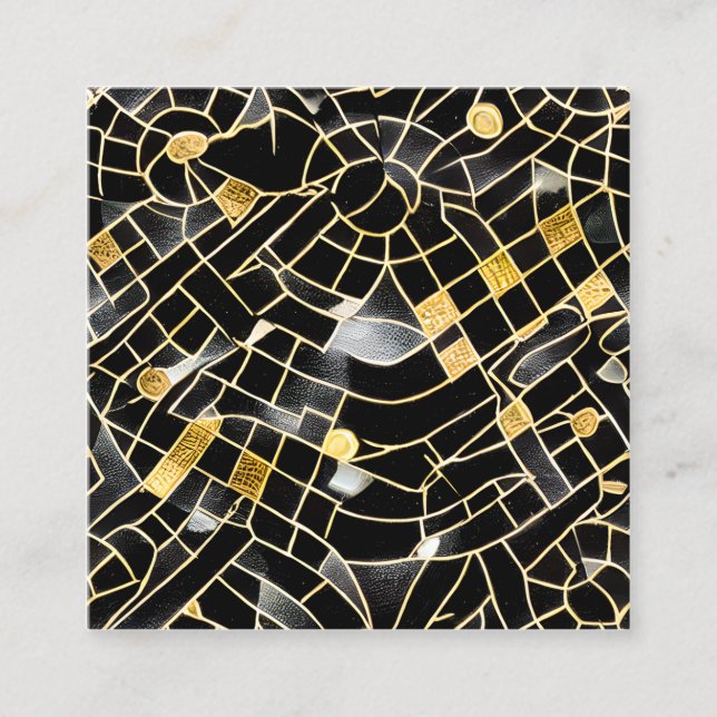 Carte De Visite Carré Obsidien noir poli très rendu et Garnet G (Devant)