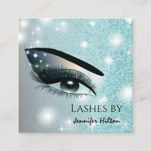 Carte De Visite Carré Oeil de maquillage branché de cils glittery