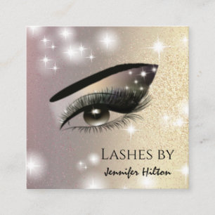 Carte De Visite Carré Oeil de maquillage branché de cils glittery