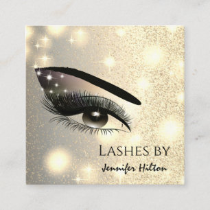 Carte De Visite Carré Oeil de maquillage branché de cils glittery