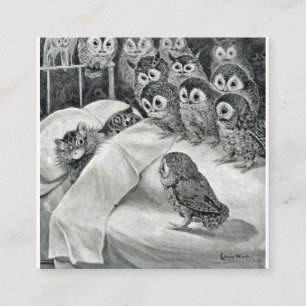 Carte De Visite Carré Oiseau de nuit de Louis Wain Cat
