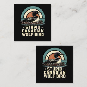 Carte De Visite Carré Oiseau loup canadien stupide