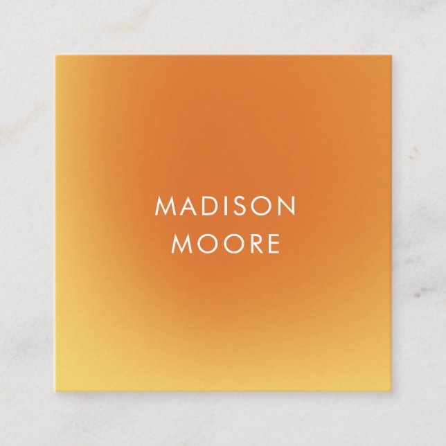 Carte De Visite Carré Ombré créatif coloré jaune orange dégradé (Devant)