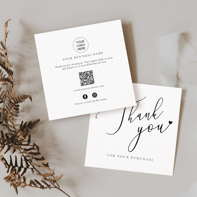 Carte De Visite Carré Online Shop Promotional QR Code Thank You Inserts (Créateur téléchargé)