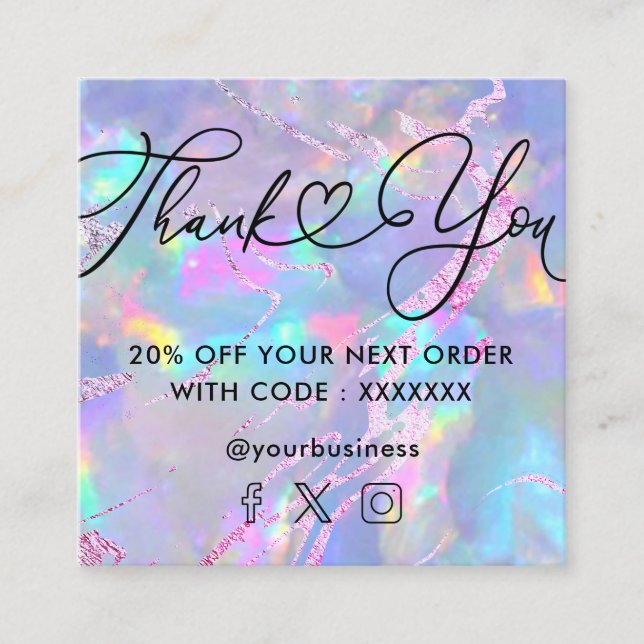 Carte De Visite Carré opale de pierres gemmes (Devant)