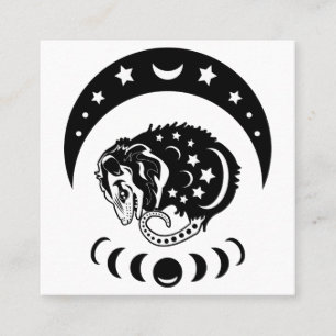 Carte De Visite Carré Opossum Cute Witchy