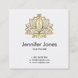 Carte De Visite Carré Or élégant Lotus