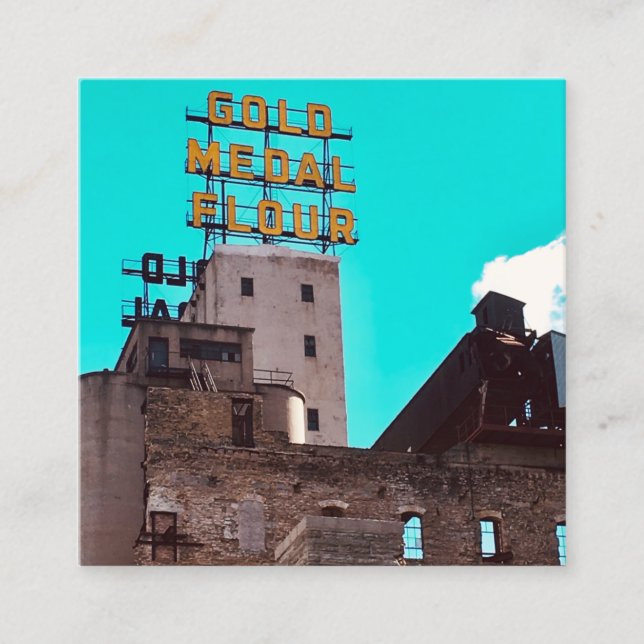 Carte De Visite Carré or farine (Devant)