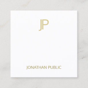 Carte De Visite Carré Or frais moderne élégant de modèle décoré d'un